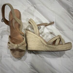 Chic Cream Espadrille Wedge Sandals